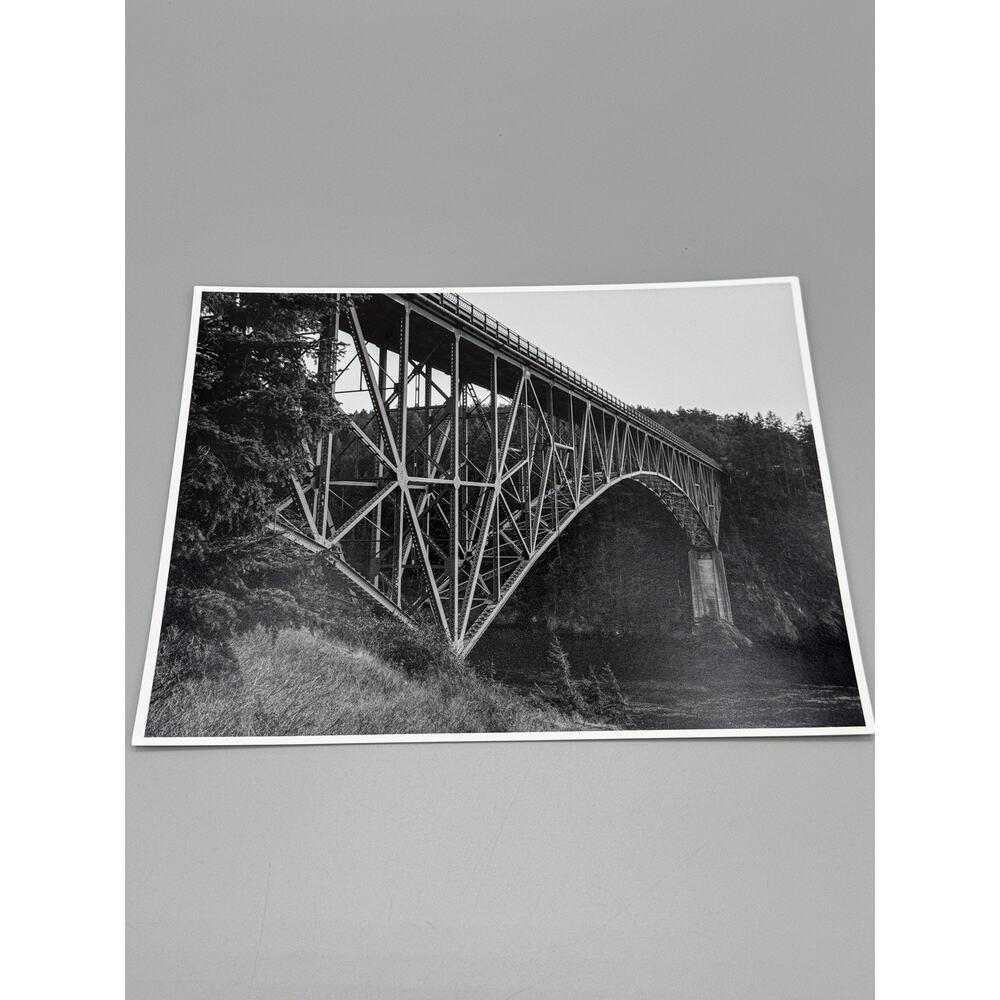 Black‎ & White Bridge View Photograph Size 11” X 8.5” Landscape READ DETAILS